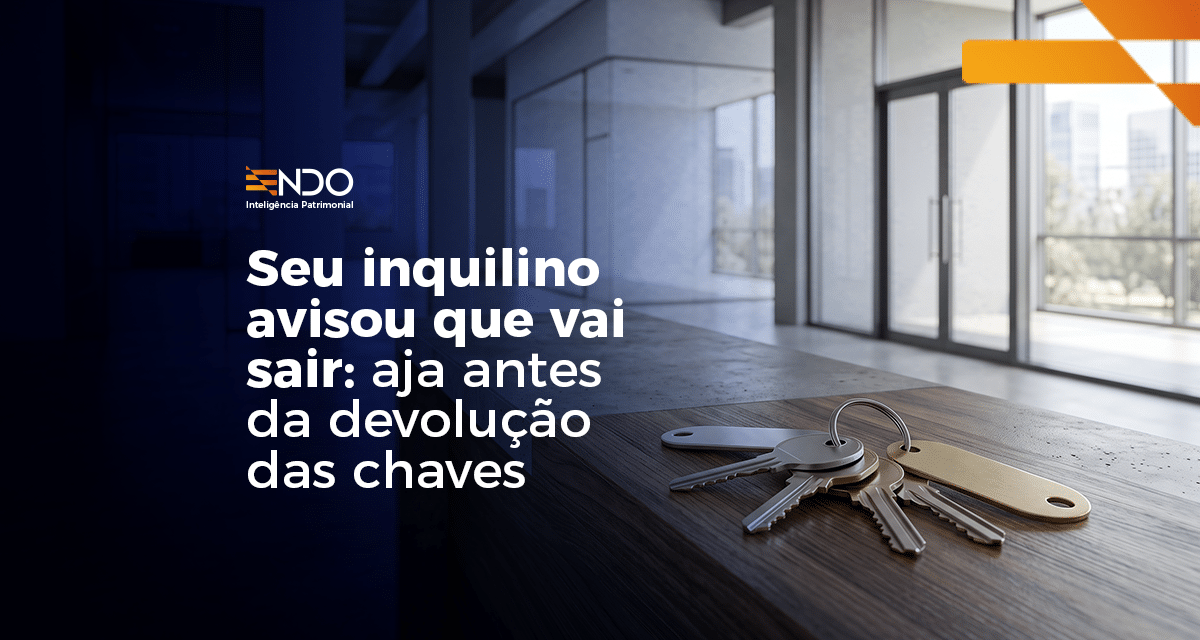 Chaves de imóvel comercial prestes a ser devolvido pelo inquilino