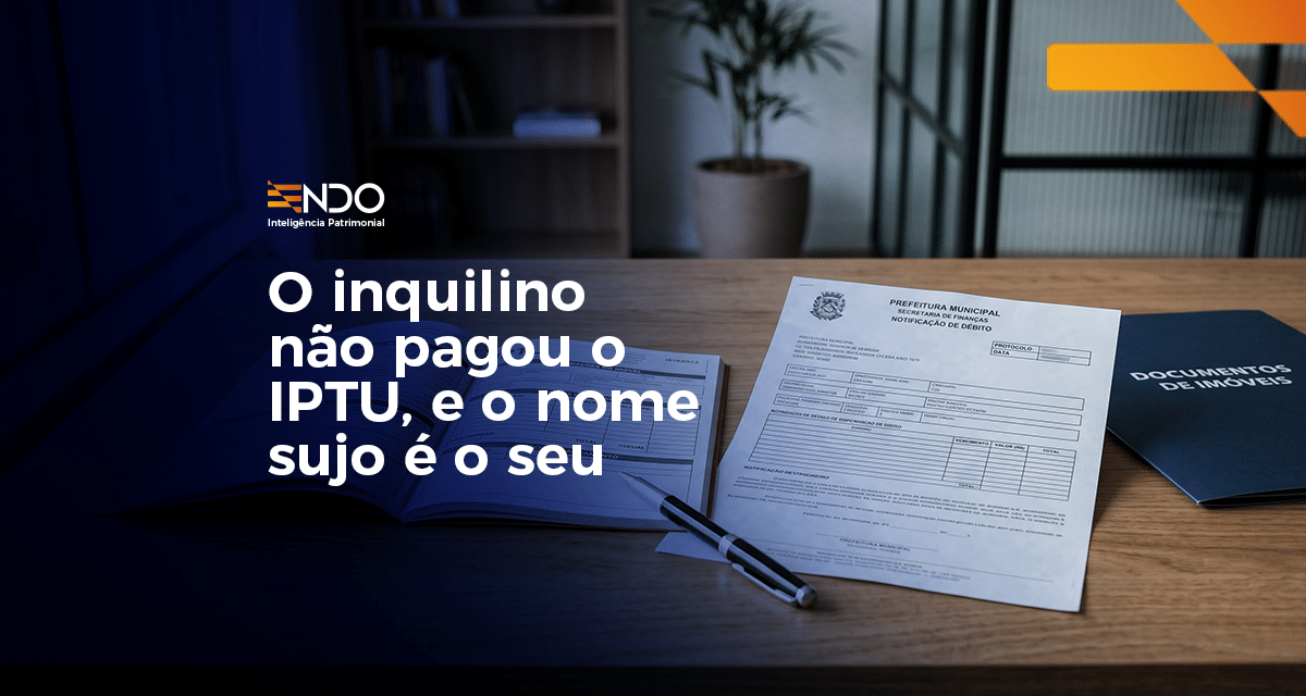 Notificação de débito de IPTU em nome do proprietário